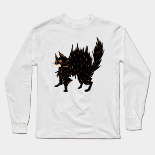 Angry Halloween Black Cat Long Sleeve T-Shirt